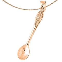 Colgante de cuchara de oro de 14 quilates o 18 quilates