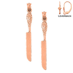 14K or 18K Gold Knife Earrings