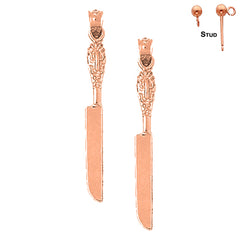 14K or 18K Gold Knife Earrings