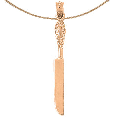 14K or 18K Gold Knife Pendant