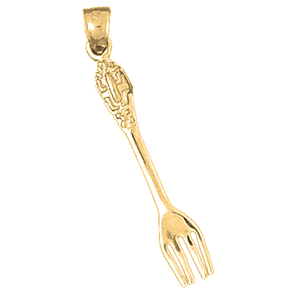 14K or 18K Gold Fork Pendant