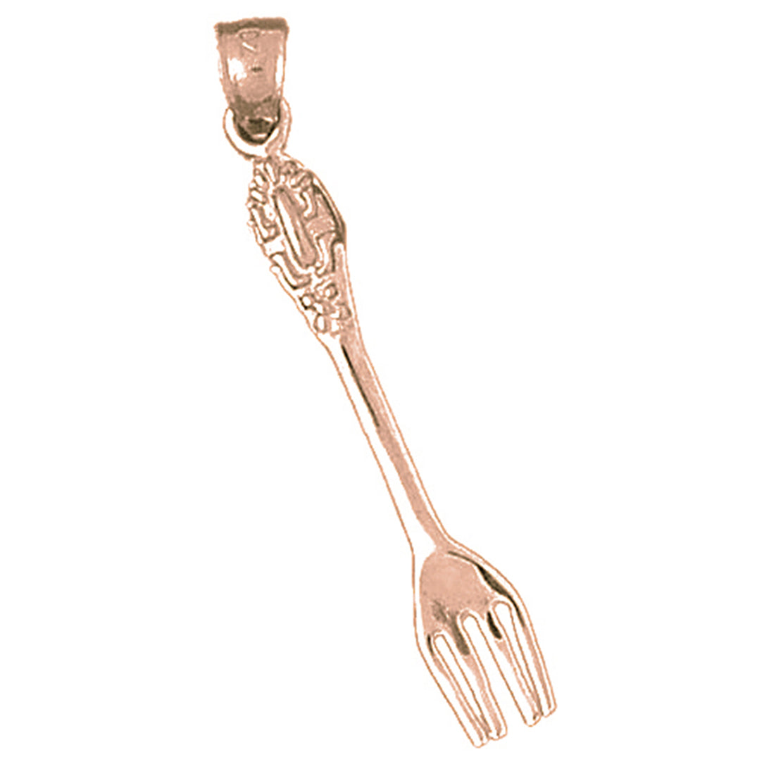 14K or 18K Gold Fork Pendant