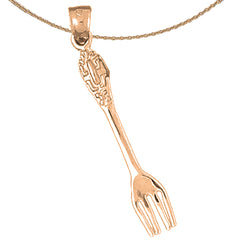 14K or 18K Gold Fork Pendant