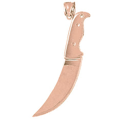 10K, 14K or 18K Gold 3D Knife Pendant