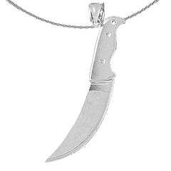 Colgante de cuchillo 3D de oro de 10K, 14K o 18K