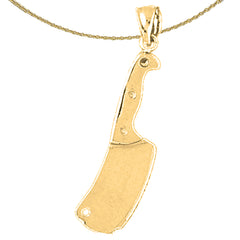10K, 14K or 18K Gold 3D Knife Pendant