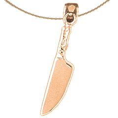 14K or 18K Gold Knife Pendant
