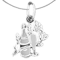 Colgante de champán de oro de 14 quilates o 18 quilates