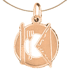 14K or 18K Gold Dinner Setting Pendant