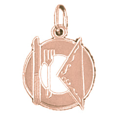 14K or 18K Gold Dinner Setting Pendant