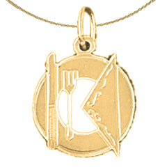 14K or 18K Gold Dinner Setting Pendant