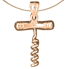 3D-Korkenzieheranhänger aus 10 Karat, 14 Karat oder 18 Karat Gold