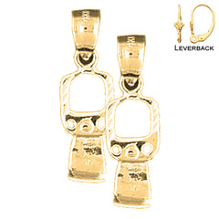 23 mm große 3D-Dosenöffner-Ohrringe aus Sterlingsilber (weiß- oder gelbvergoldet)