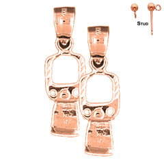 14K or 18K Gold 3D Can Opener Earrings