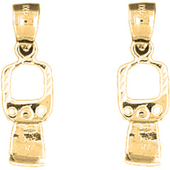 14K or 18K Gold 23mm 3D Can Opener Earrings