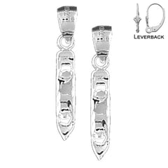 Sterling Silver 25mm 3D Can Opener Earrings (White or Yellow Gold Plated)