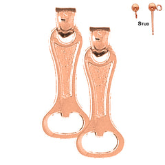 14K or 18K Gold 3D Can Opener Earrings