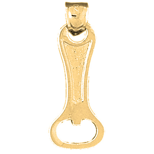 10K, 14K or 18K Gold 3D Can Opener Pendant