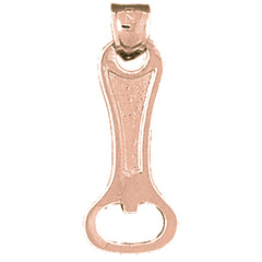 10K, 14K or 18K Gold 3D Can Opener Pendant