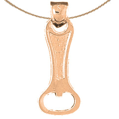 3D-Dosenöffner-Anhänger aus 10 Karat, 14 Karat oder 18 Karat Gold