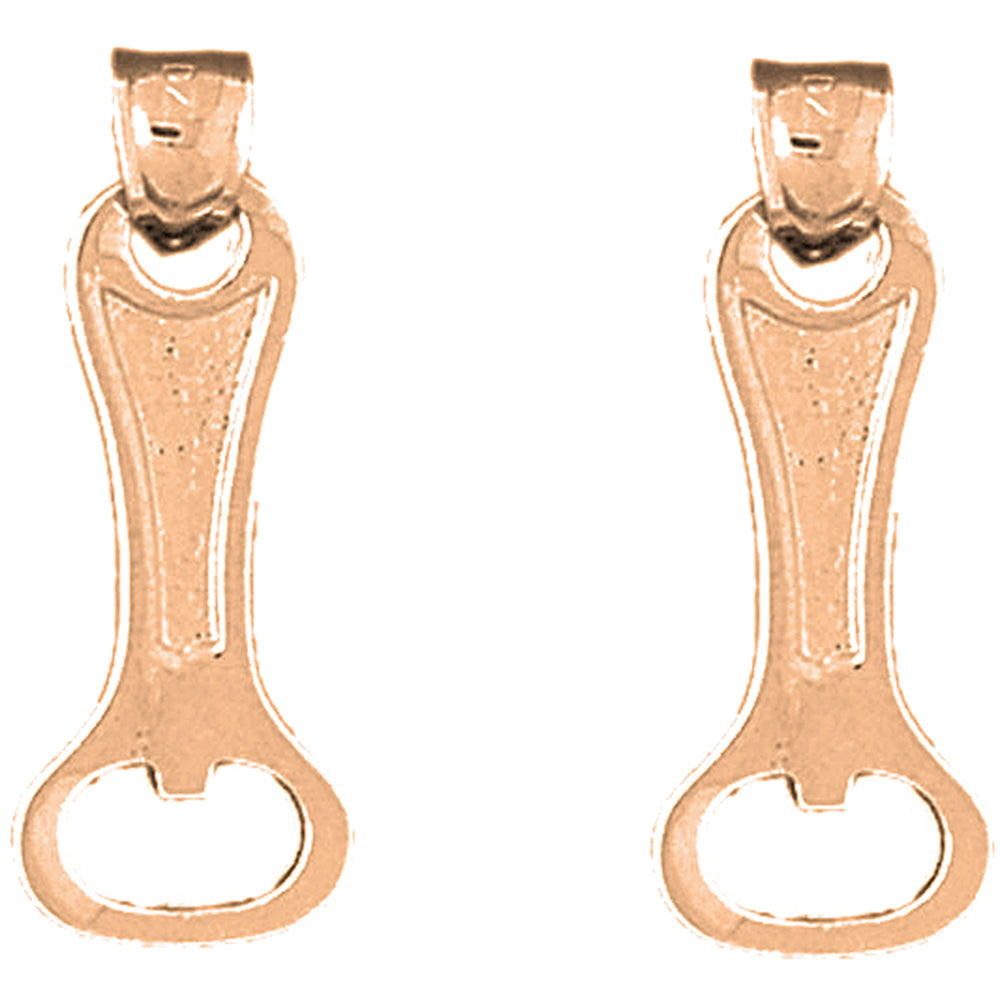 14K or 18K Gold 28mm 3D Can Opener Earrings