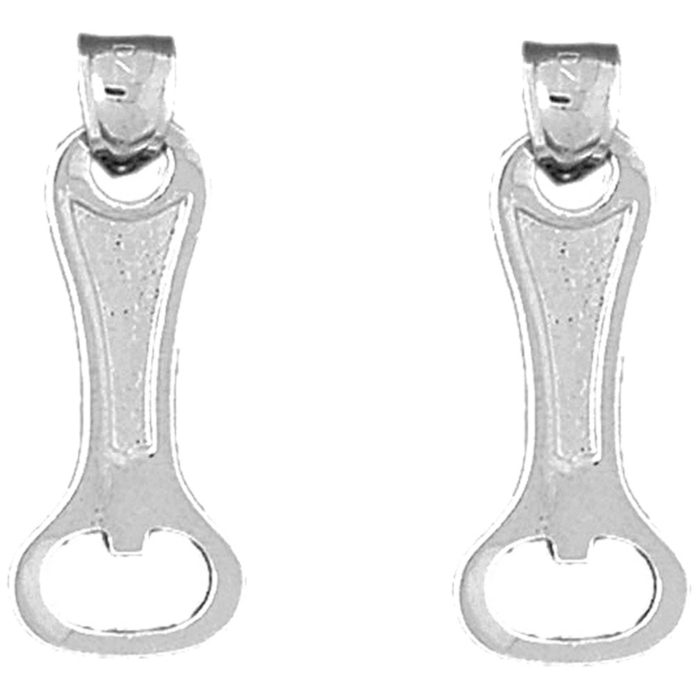 14K or 18K Gold 28mm 3D Can Opener Earrings