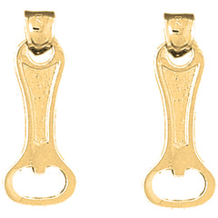 14K or 18K Gold 28mm 3D Can Opener Earrings