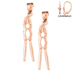 14K or 18K Gold 3D Nut Cracker Earrings