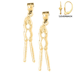 14K or 18K Gold 3D Nut Cracker Earrings