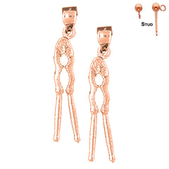 14K or 18K Gold 3D Nut Cracker Earrings