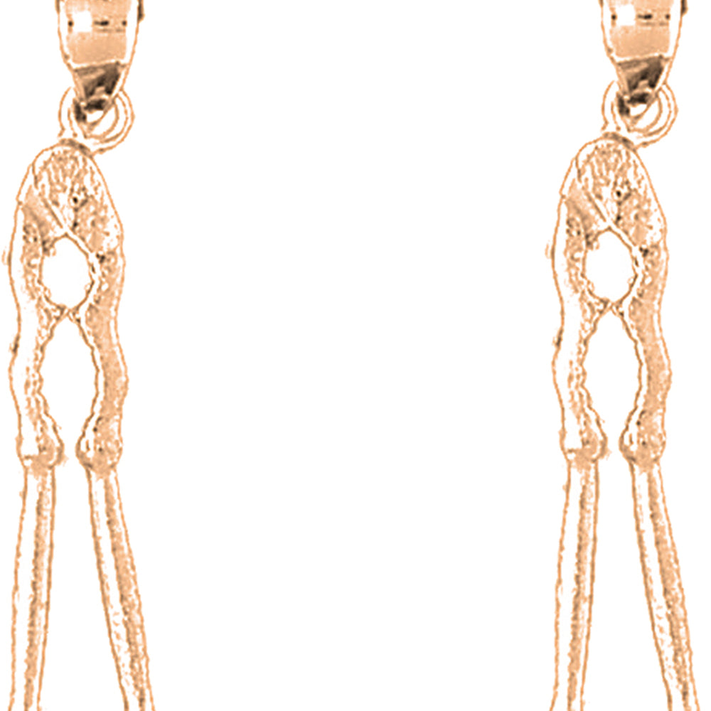 14K or 18K Gold 34mm 3D Nut Cracker Earrings