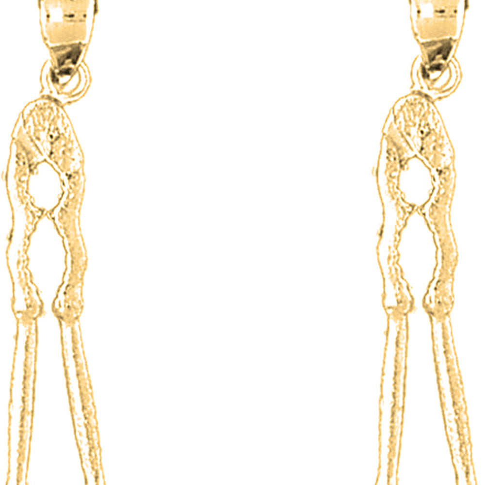 14K or 18K Gold 34mm 3D Nut Cracker Earrings