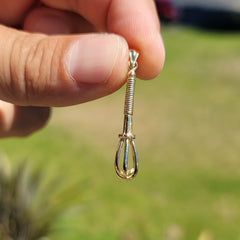 10K, 14K or 18K Gold 3D Whisk Pendant