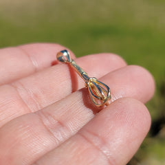 3D-Schneebesen-Anhänger aus 10 Karat, 14 Karat oder 18 Karat Gold