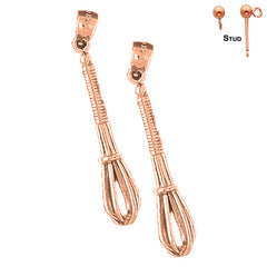 14K or 18K Gold 3D Whisk Earrings