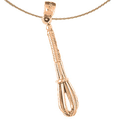 3D-Schneebesen-Anhänger aus 10 Karat, 14 Karat oder 18 Karat Gold