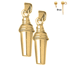 14K or 18K Gold 3D Martini Shaker Earrings