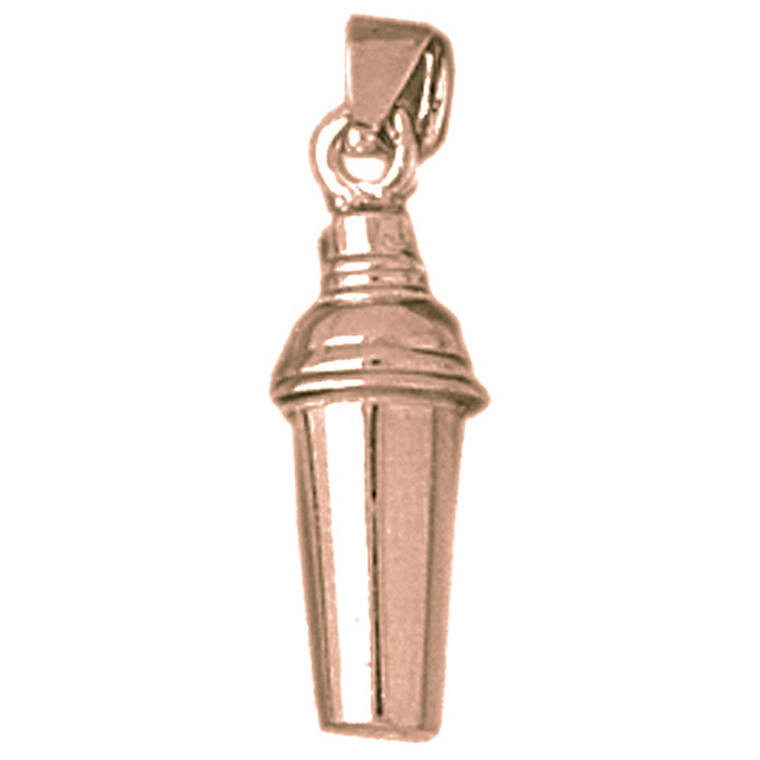 10K, 14K or 18K Gold 3D Martini Shaker Pendant