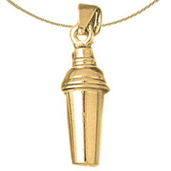 3D-Martini-Shaker-Anhänger aus 10 Karat, 14 Karat oder 18 Karat Gold
