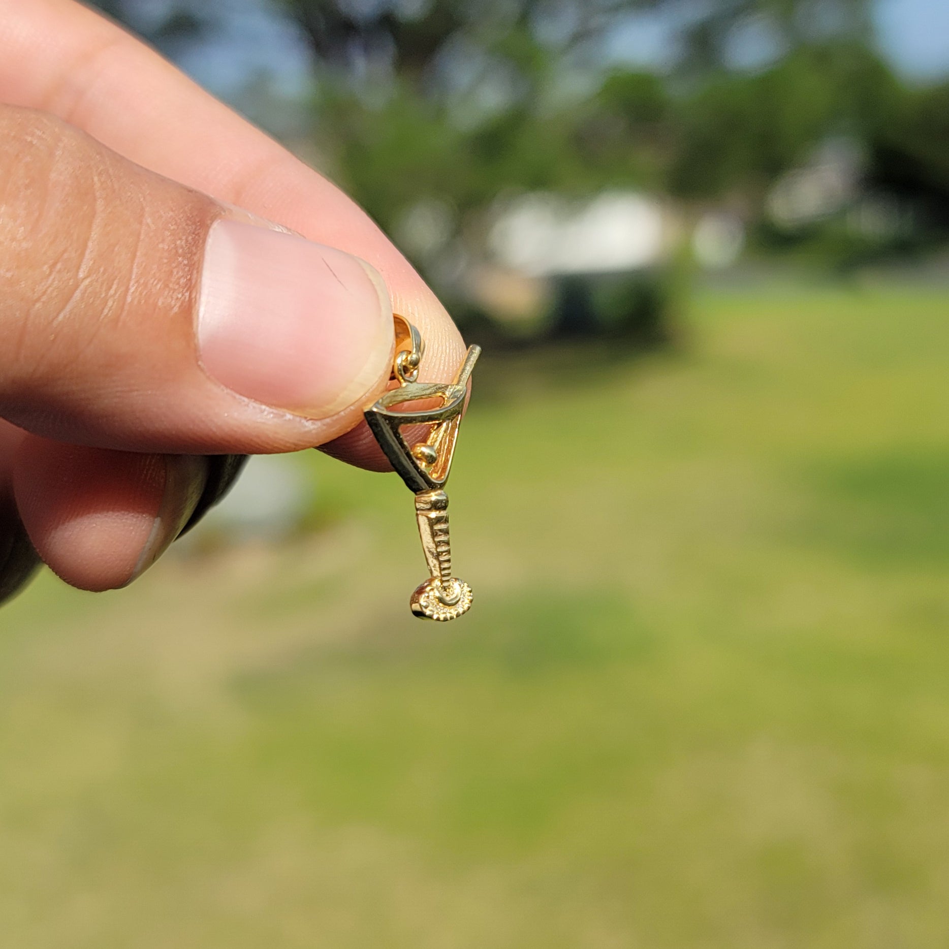 14K or 18K Gold 3D Martini Pendant