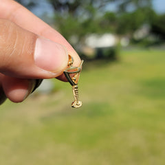 14K or 18K Gold 3D Martini Pendant