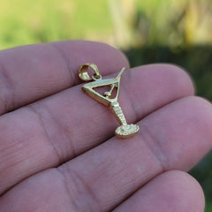 14K oder 18K Gold 3D Martini Anhänger