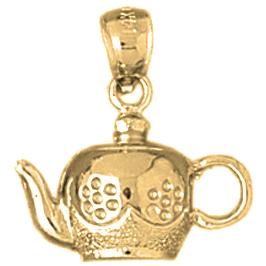 14K or 18K Gold Tea Pot Pendant
