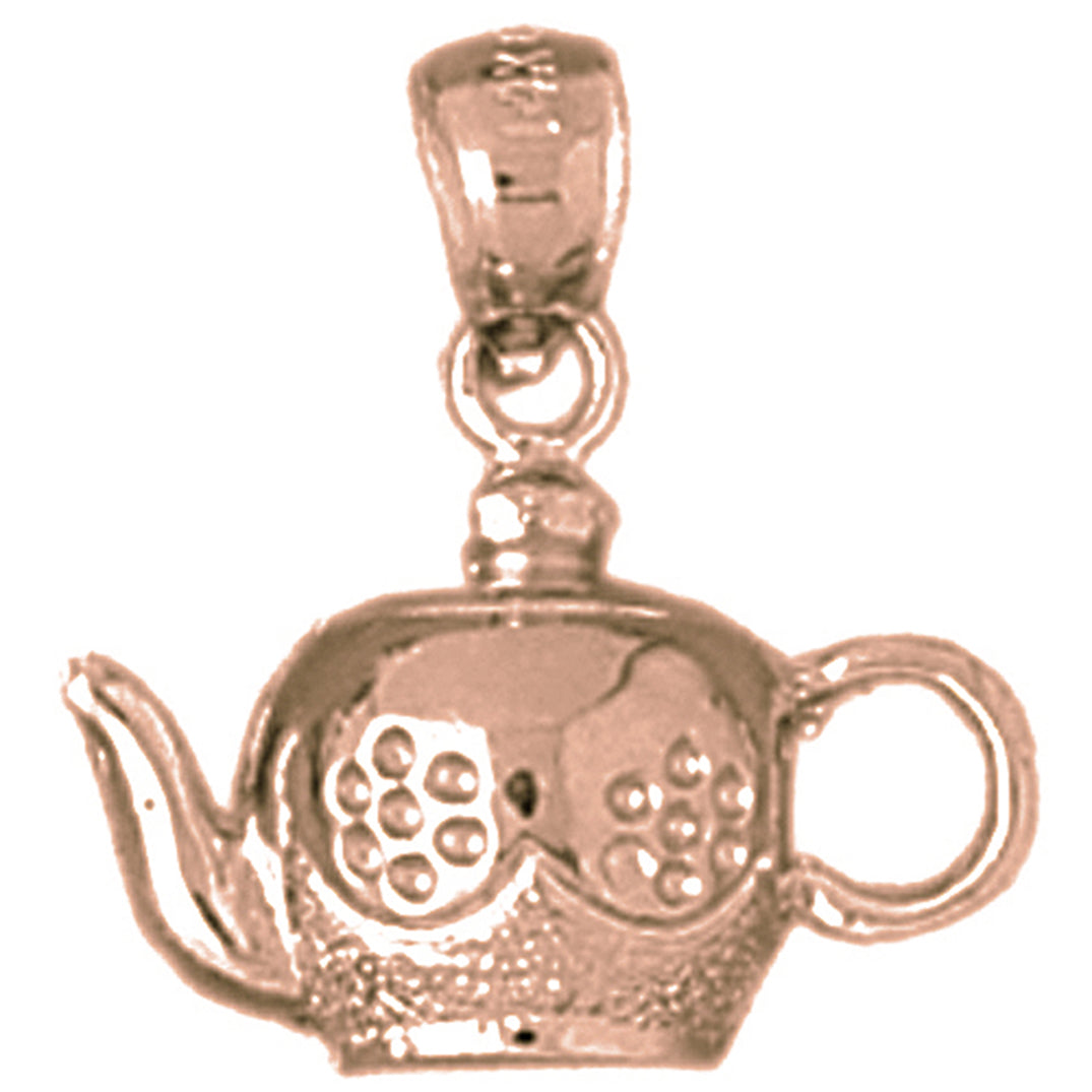 14K or 18K Gold Tea Pot Pendant