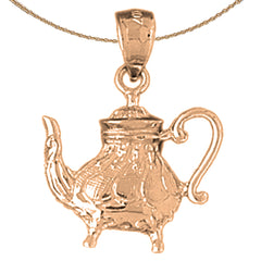 14K oder 18K Gold Teekanne Anhänger