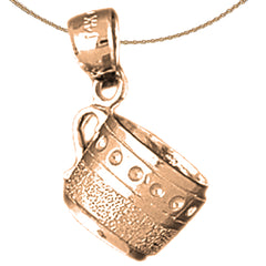 3D-Cup-Anhänger aus 10 Karat, 14 Karat oder 18 Karat Gold