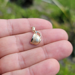 14K oder 18K Gold Teetasse Anhänger