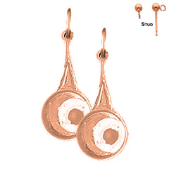 14K or 18K Gold 3D Frying Pan With Egg Earrings