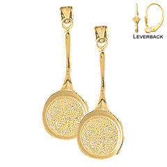 14K or 18K Gold 3D Frying Pan Earrings