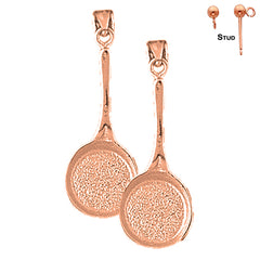 14K or 18K Gold 3D Frying Pan Earrings